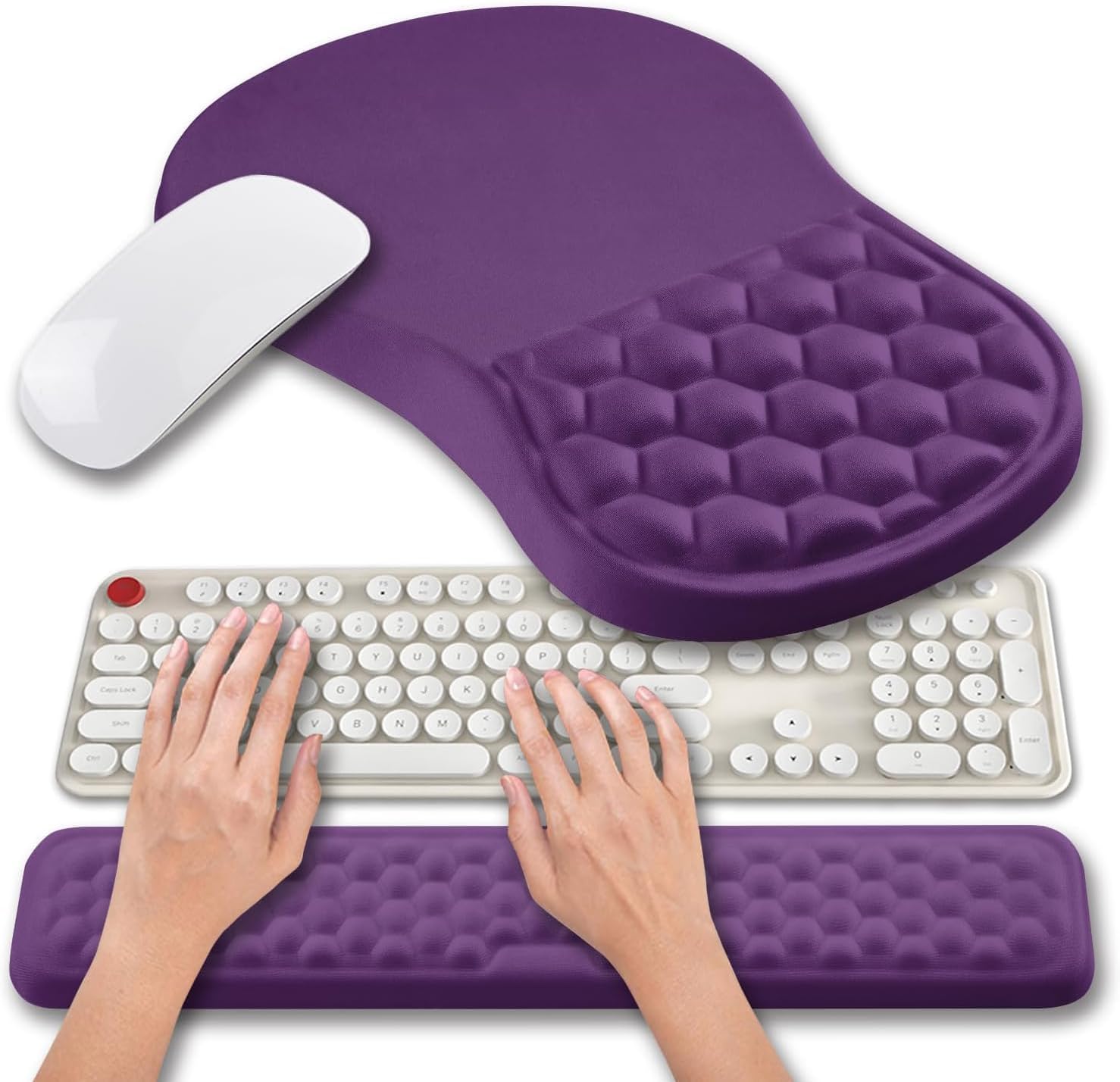 Hokafenle 2 in 1 Ergonomic Mouse Pad & Wrist Support Set