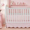 Scallop Edge Cotton Crib Skirt - Boho Farmhouse Nursery Bedskirt