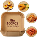 TuBon Air Fryer Paper Liners 8in Bottom 9in Top - Disposable Non-Stick