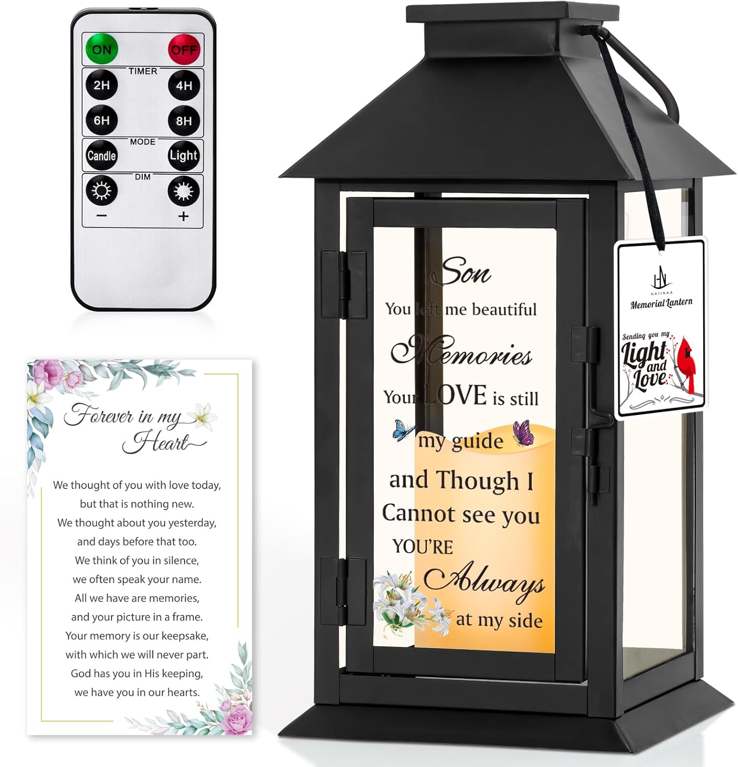 Memorial Gifts Lantern for Loss of Son - Sympathy Remembrance