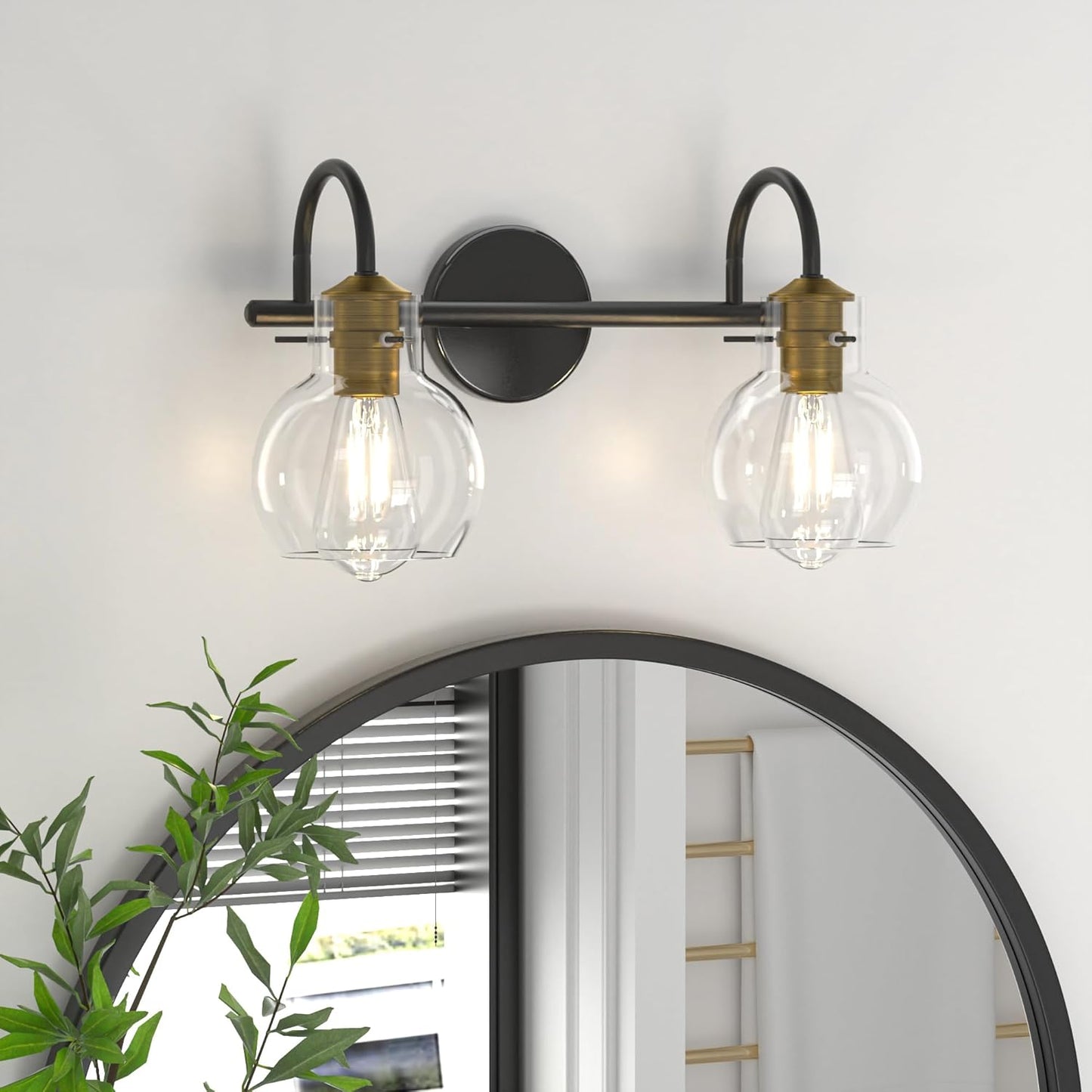 Bathroom Vanity Lighting Fixtures with Globe Glass Shade Design