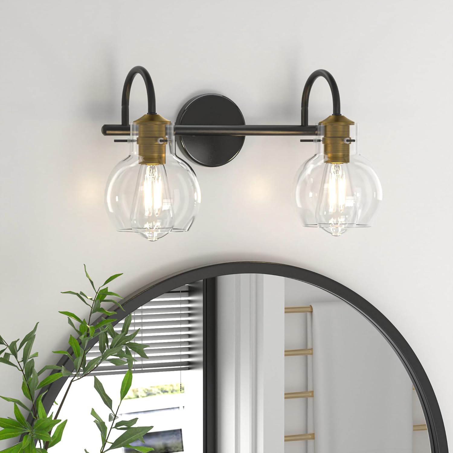 Bathroom Vanity Lighting Fixtures with Globe Glass Shade Design