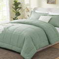 CozyLux Queen Size Comforter Set - Sage Green, All-Season Soft Comfort