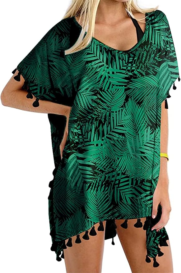 GDKEY Women Chiffon Tassel Swimsuit Beach Cover Up for Style