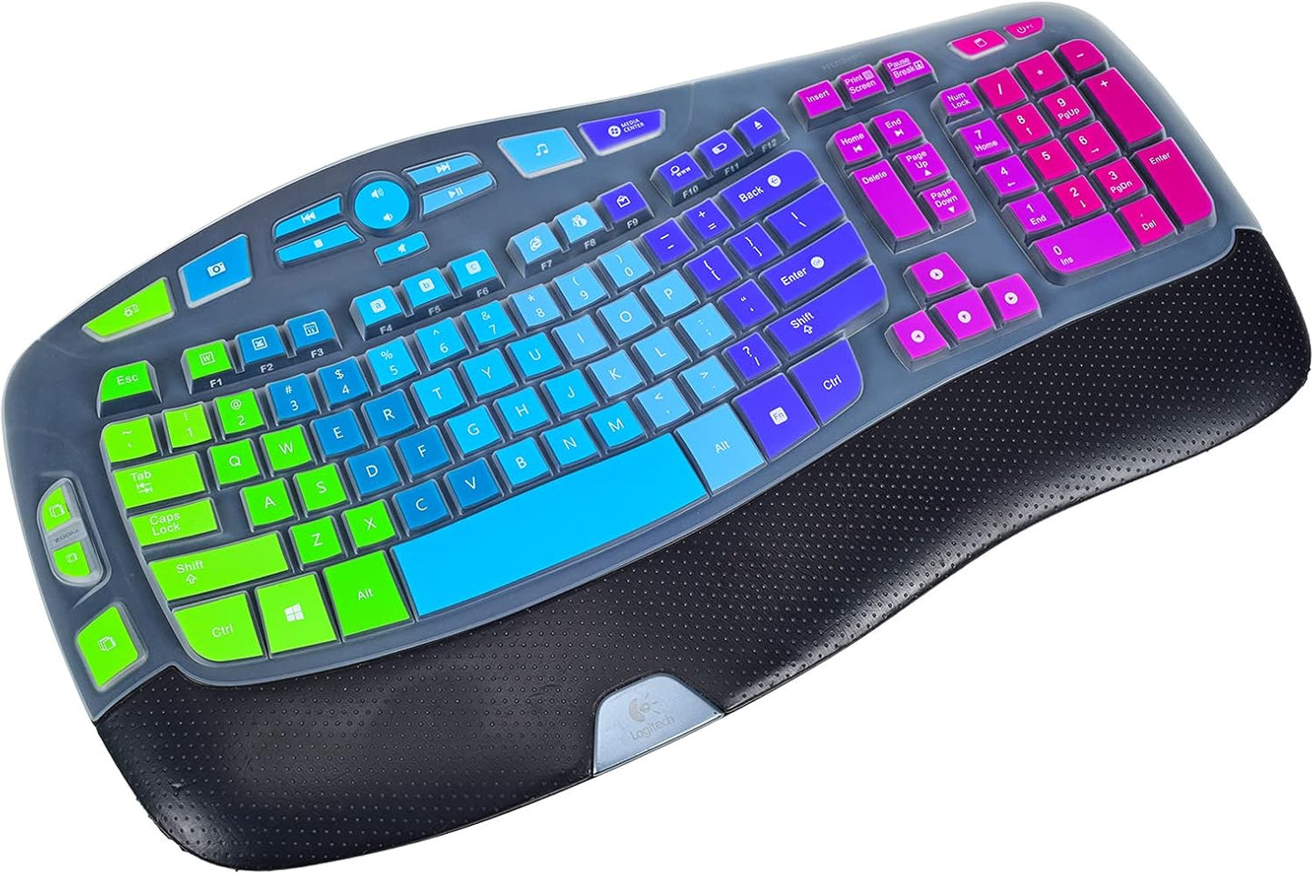 Rainbow Silicone Keyboard Cover for Logitech K350 MK550 - Protection & Style!
