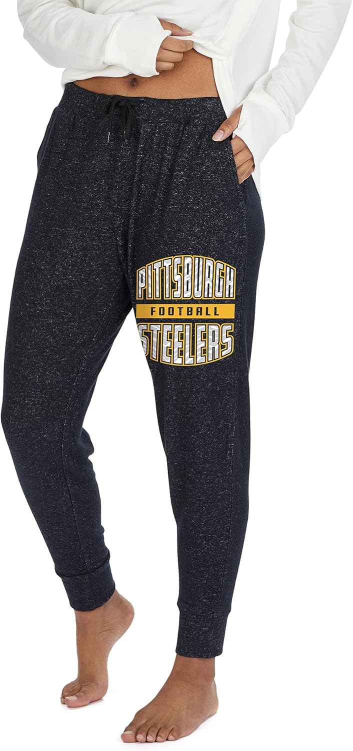 Zubaz Women's NFL Team Marled Super Soft Lightweight Jogger Pant