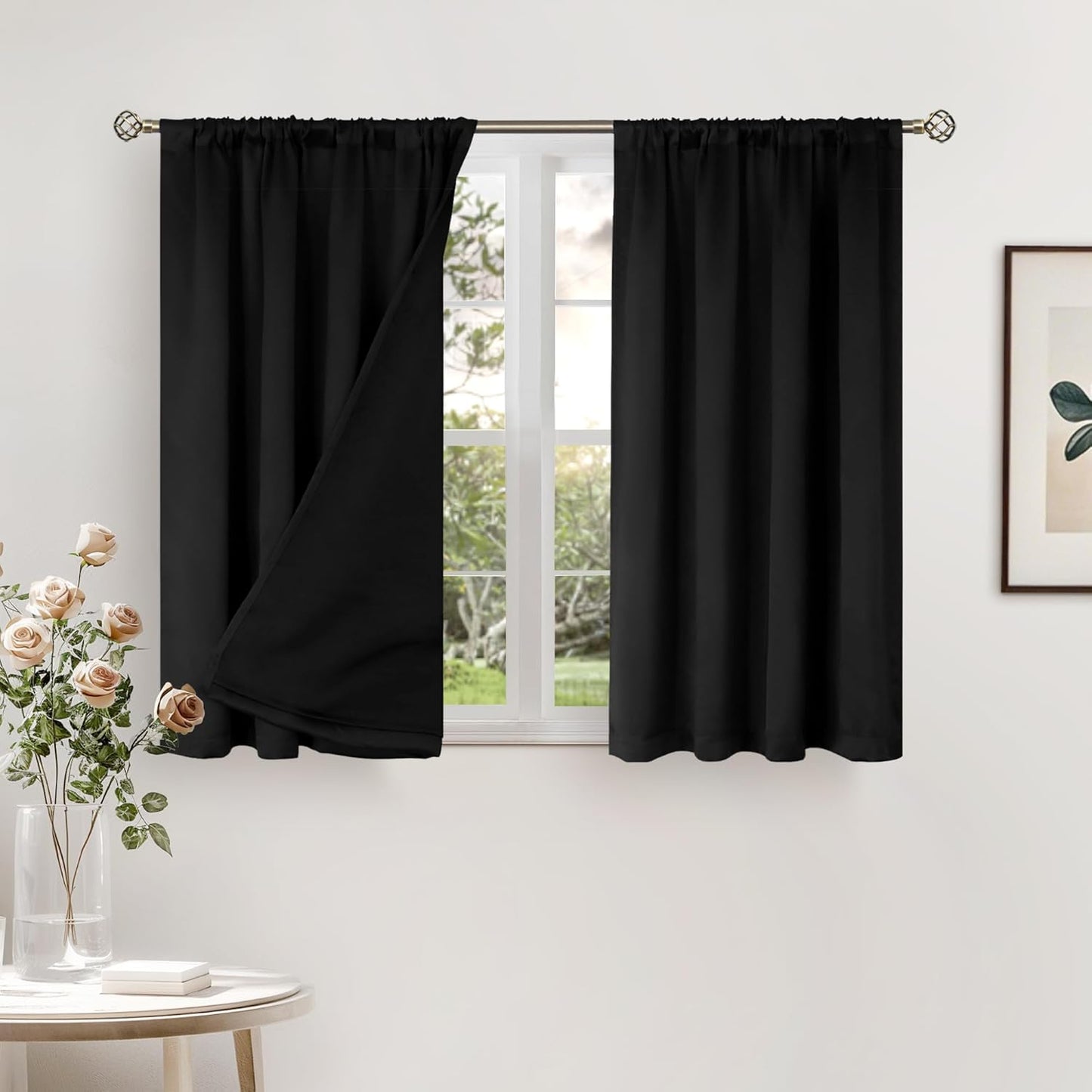 BGment Short Blackout Curtains for Small Windows, 40 Inch Long