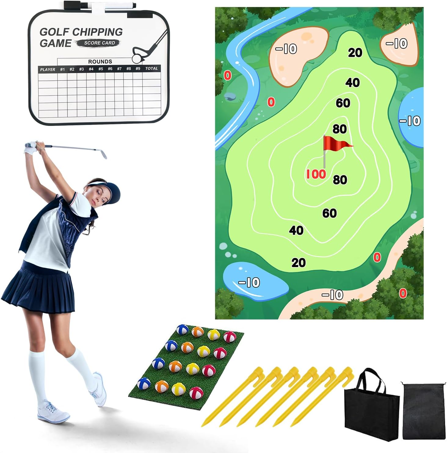 Oversized Golf Chipping Game Set - Perfect for Indoor & Outdoor Fun!