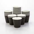 8 Ounce Double Wall Disposable Coffee Cups - Insulated Black Paper
