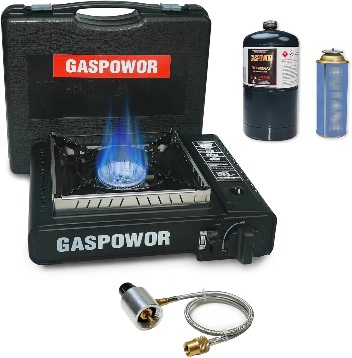 Propane or Butane Stove with Windblocker for Camping Adventures