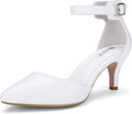 Women's Kitten Heel D'Orsay Pumps - Pointed Ankle Strap Dress Shoes