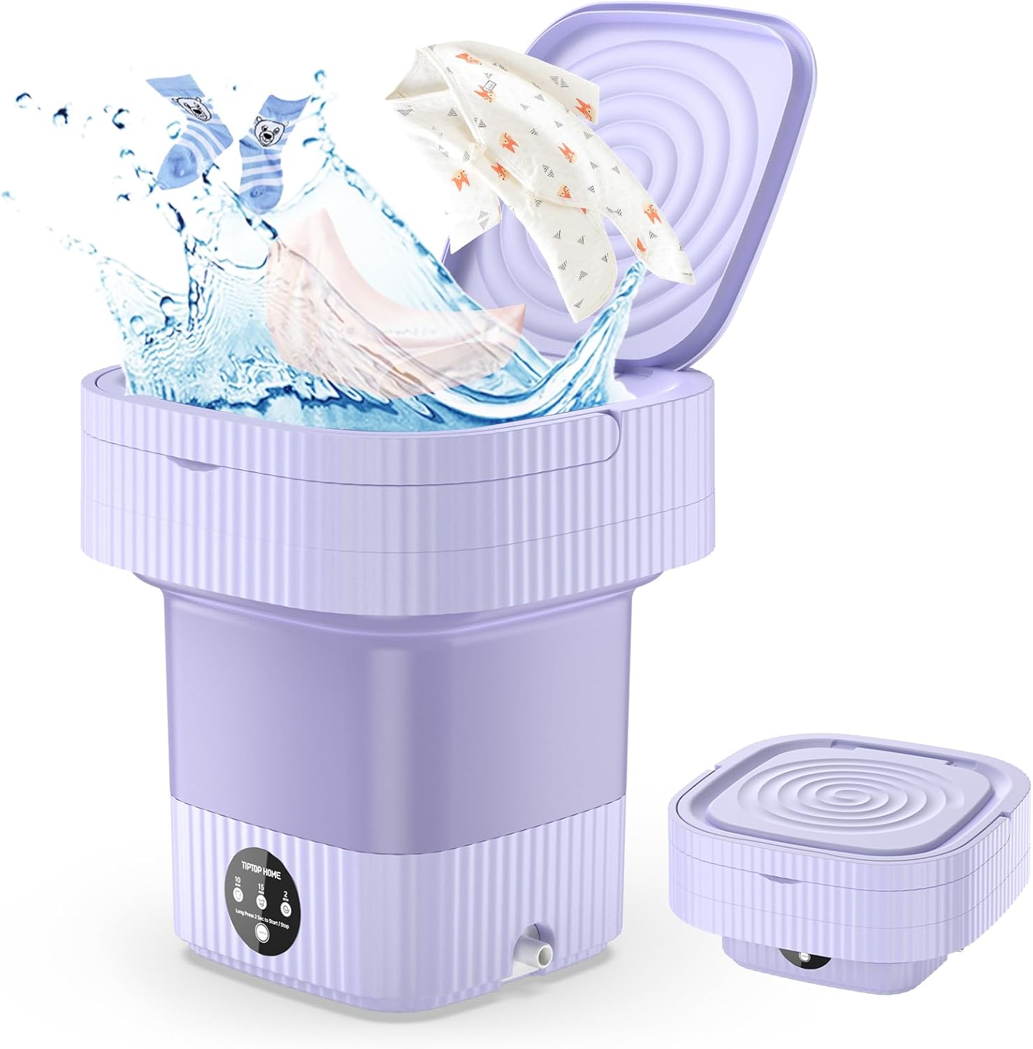 Portable 10L Foldable Washer: Deep Clean Anywhere!