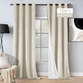 Blackout Velvet Curtains 108 in Ivory White Panels - True Darkening