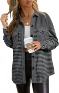 SHEWIN Shackets for Women 2025 Casual Long Sleeve Plaid (Style Q3FY)