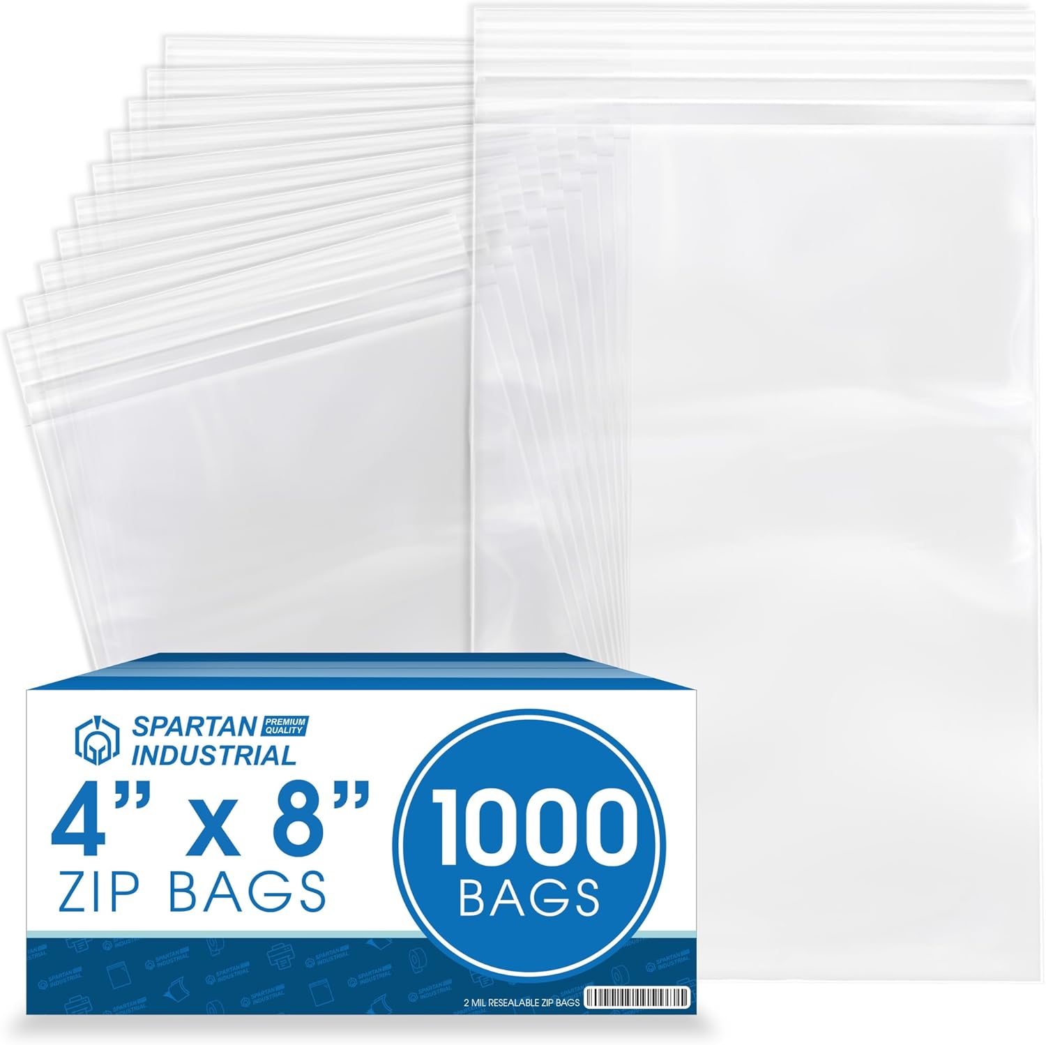 4 X 8 Clear Reclosable Zip Plastic Poly Bags - 1000 Count