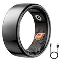Smart Ring Health Tracker - 24/7 Fitness & Sleep Tracking (Black, 8)