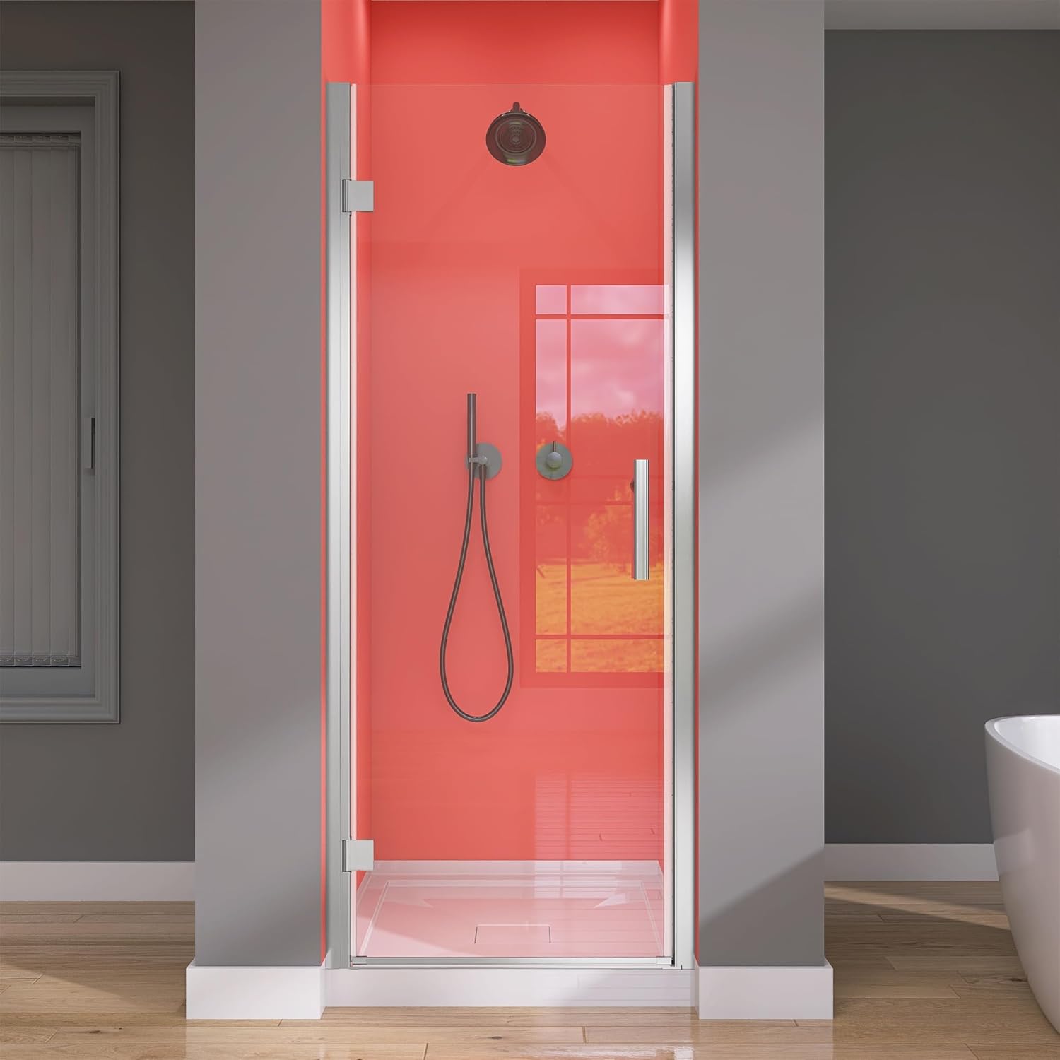 GETPRO Frameless Pivot Shower Door for Stylish Bathroom Upgrade