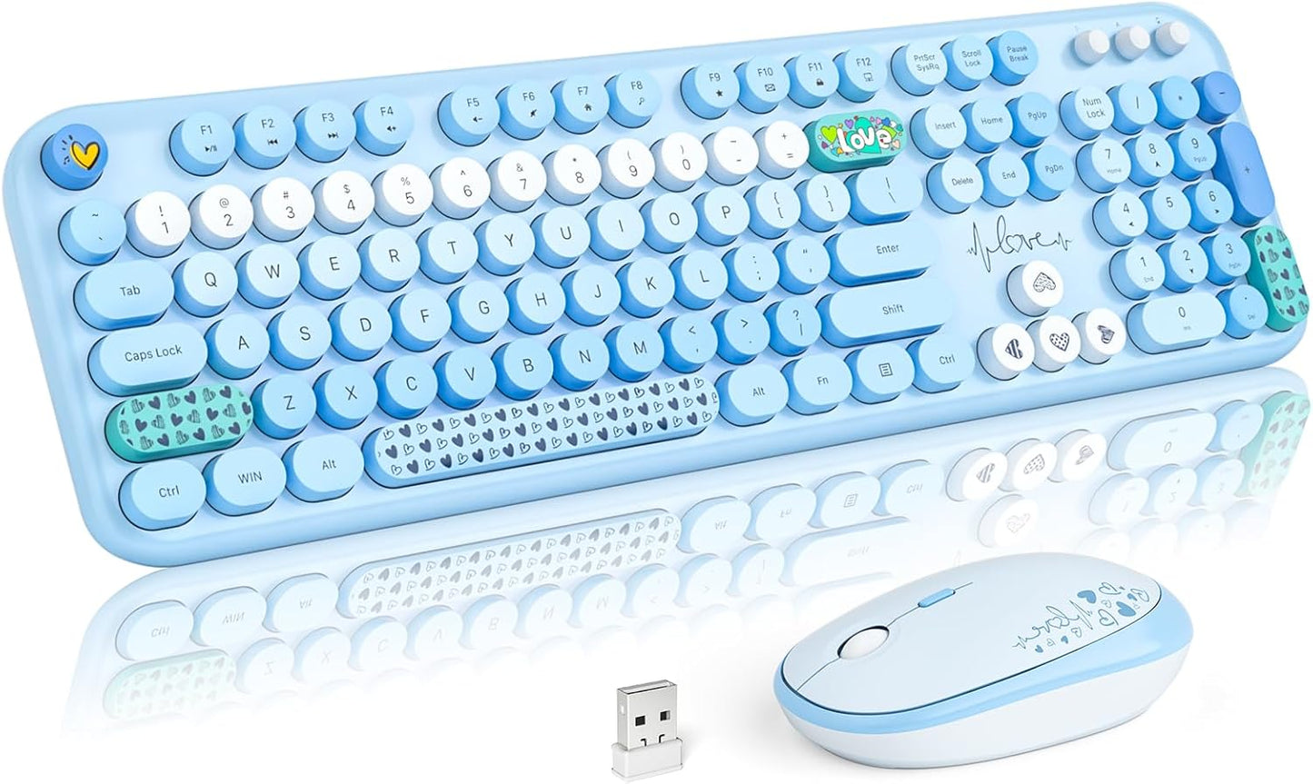 MOFII Wireless Keyboard and Mouse Combo for Retro Typing Fun