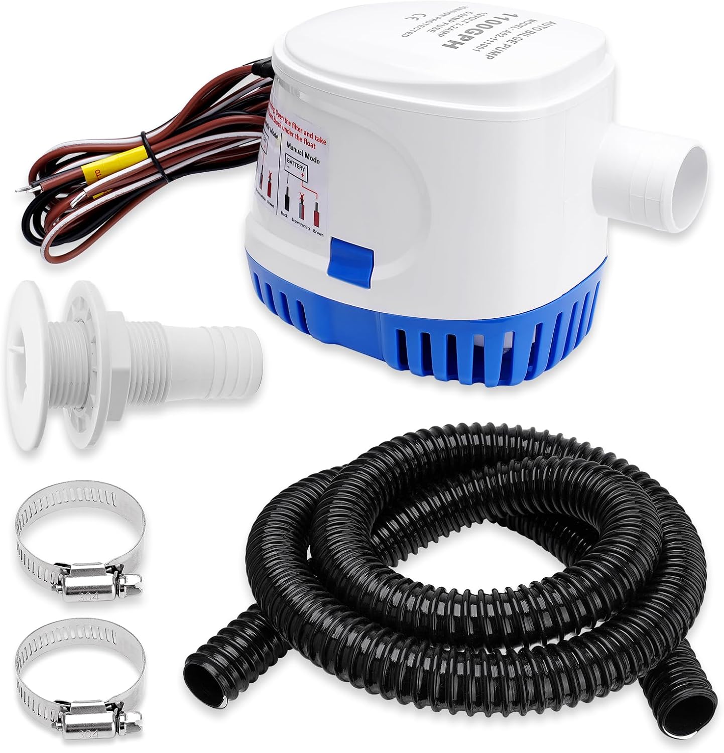 1100 GPH Automatic Bilge Pump Kit for Marine Applications