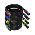 100ft 4Pack XLR Cable - Gold-Plated 3-Pin Male to Female Mic Cable