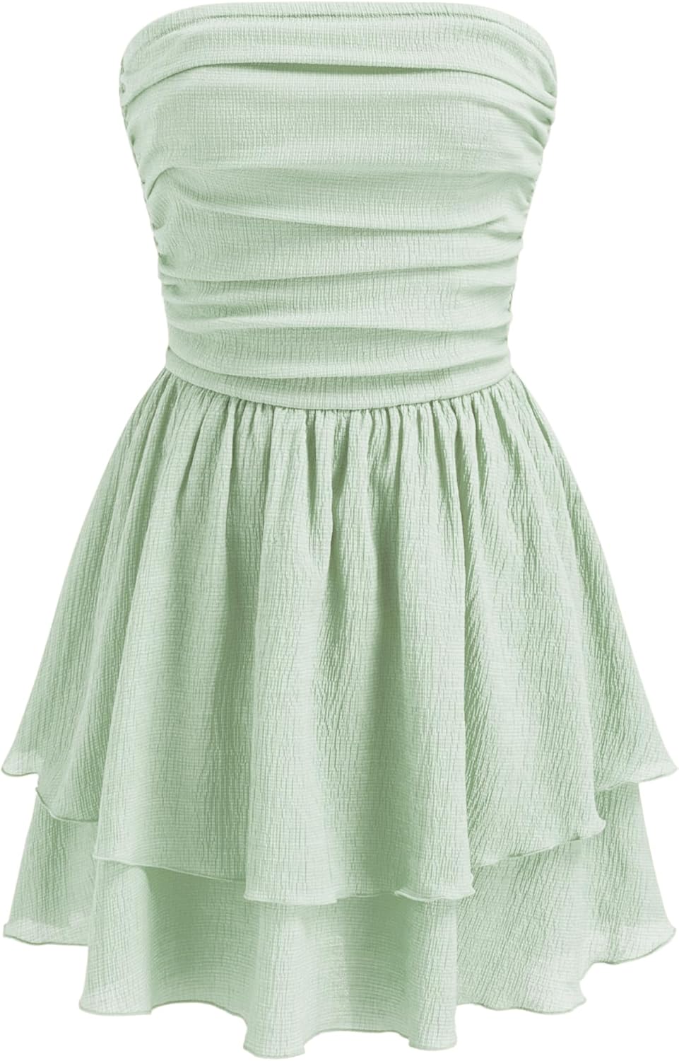 CIDER Women's Summer Cocktail Dress - Ruched Ruffle Mini Style