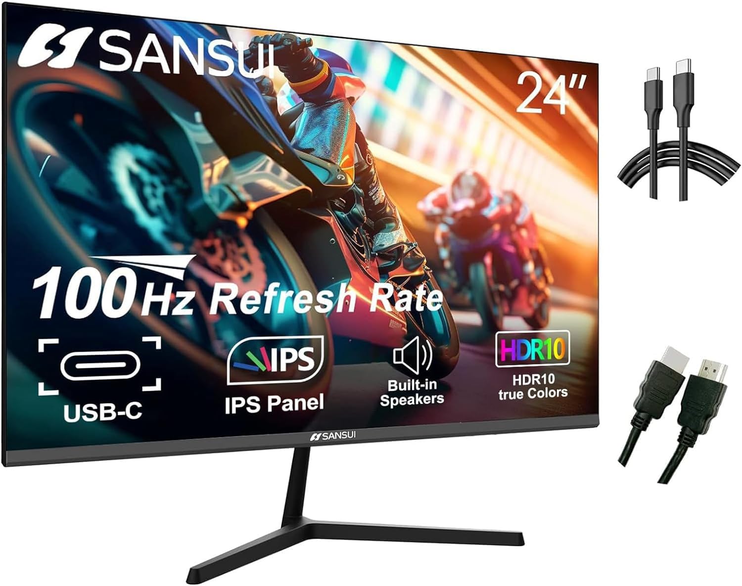 SANSUI 24 FHD Monitor: Smooth 100Hz Gaming