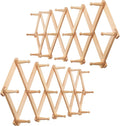 WEBI Accordion Wall Hanger Expandable Wooden Coat Rack - 16 Pegs