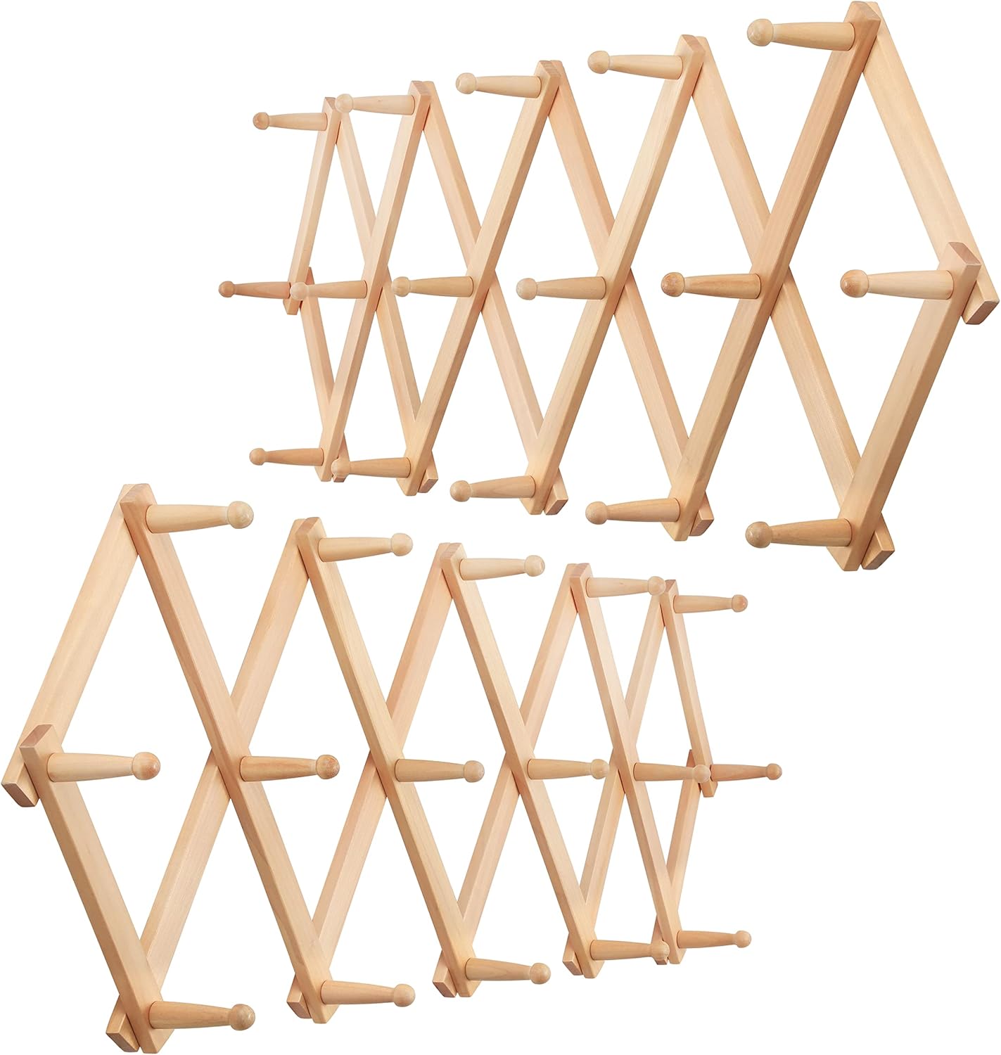 Accordion Wall Hanger with 16 Peg Hooks for Hats and Coats