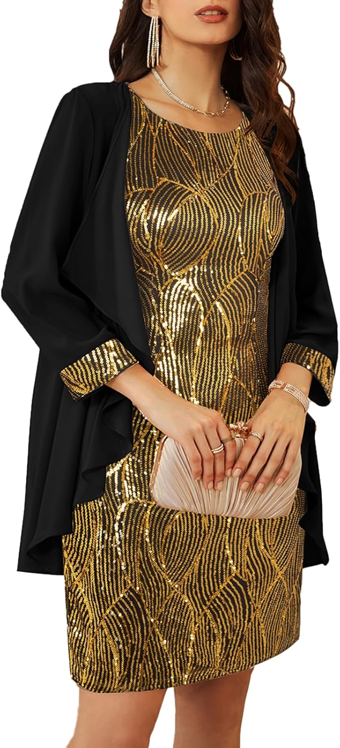 GRACE KARIN Women's Sequin Dress for Wedding Guests & Moms