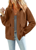 Dokotoo Jackets for Women Casual Long Sleeve Collared Jacquard Coat is