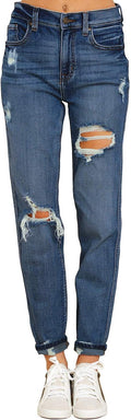 Boyfriend Jeans for Women Stretch High Waisted Ripped Distressed Mom