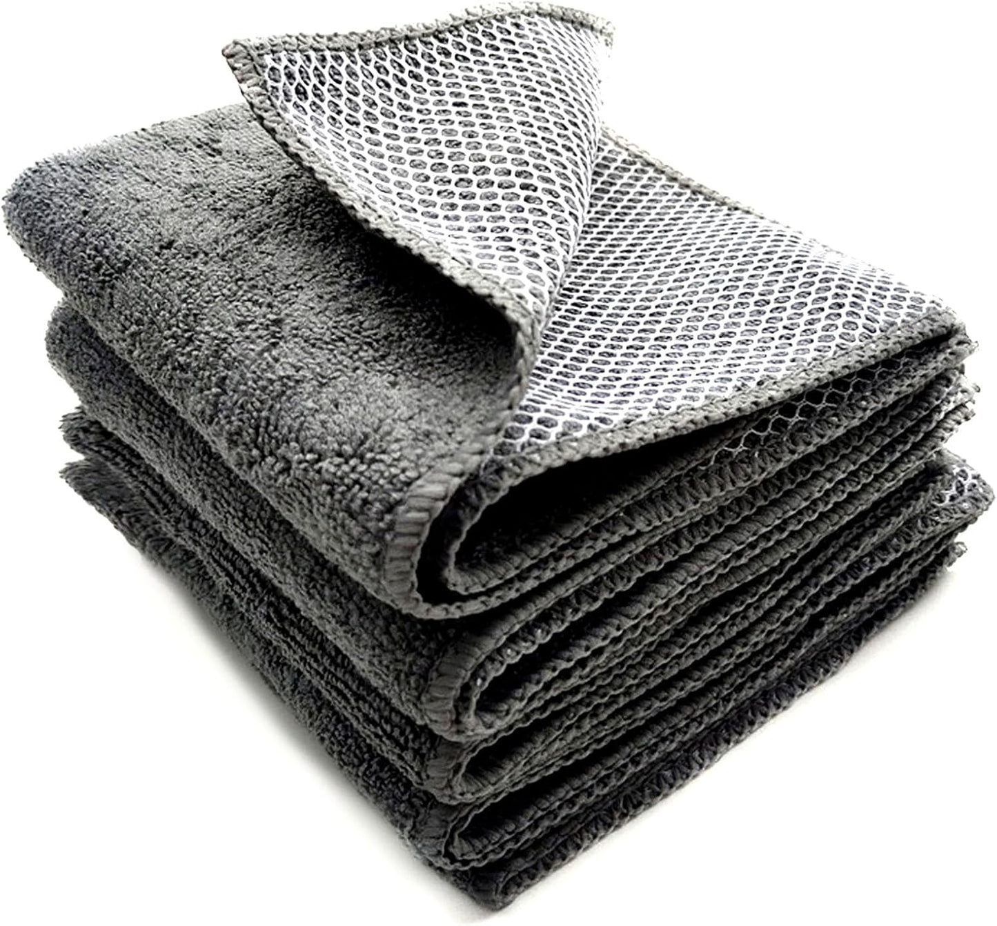Super Absorbent Microfiber Dish Cloths x4, Lint-Free & Fast Drying
