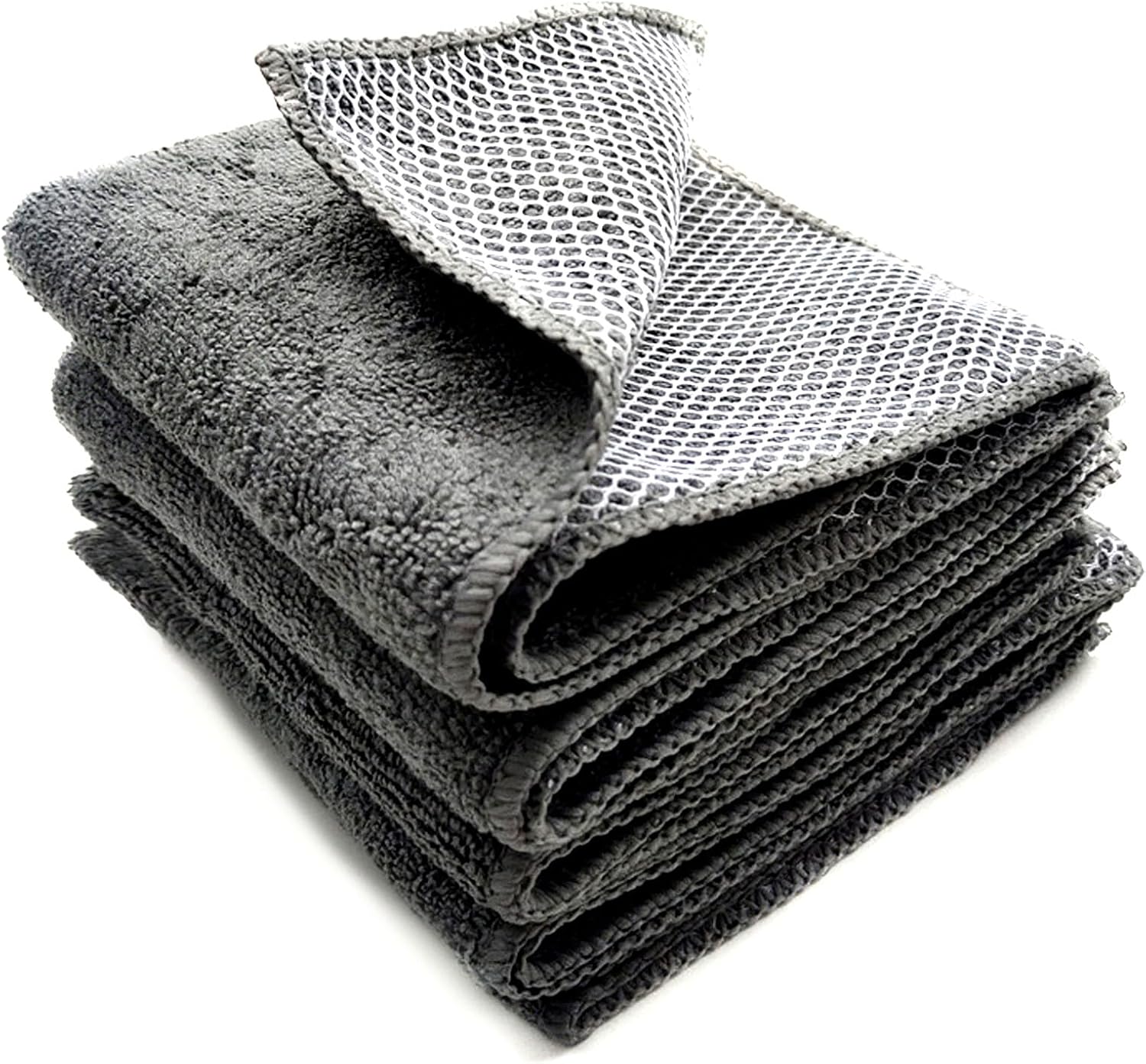 Super Absorbent Microfiber Dish Cloths x4, Lint-Free & Fast Drying