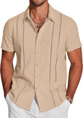 Cuban Guayabera Shirt Short Sleeve Button Down - Breathable Summer is