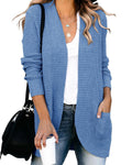 Loose Open Front Cardigan Long Sleeve Lightweight Knit - Cozy Layer