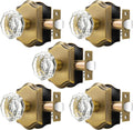 Orger Passage Door Knobs Octagonal Clear Crystal 5 Pack - Antique