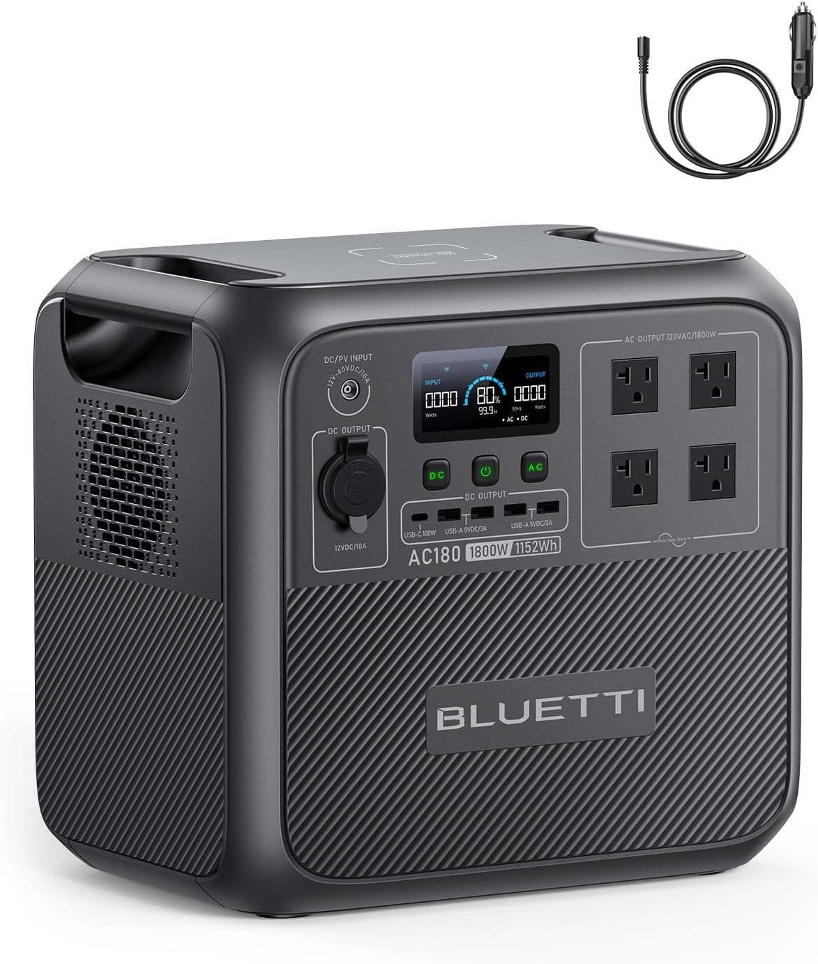 BLUETTI AC180: Fast 80% Charge in 45 Min!