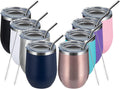 MEWAY 12oz Wine Tumbler Mix Color 8 Pack - Insulated Stemless Cups
