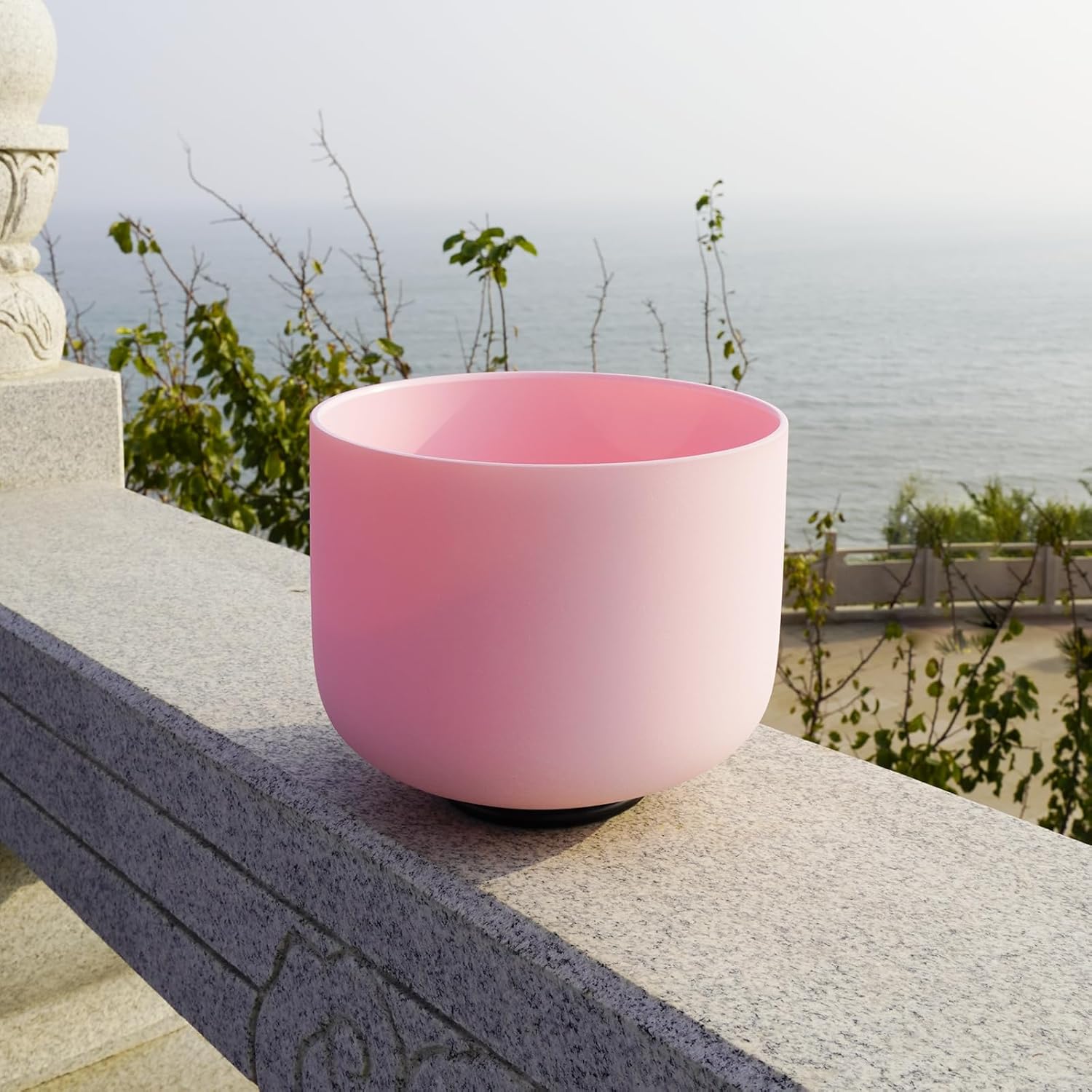 KVKA Pink Heart Chakra Quartz Singing Bowl for Healing Yoga