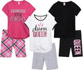 Real Love Girls' Active Shorts Set - 6 Piece Summer Outfit