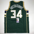 Autographed Giannis Antetokounmpo Milwaukee Green Custom Basketball