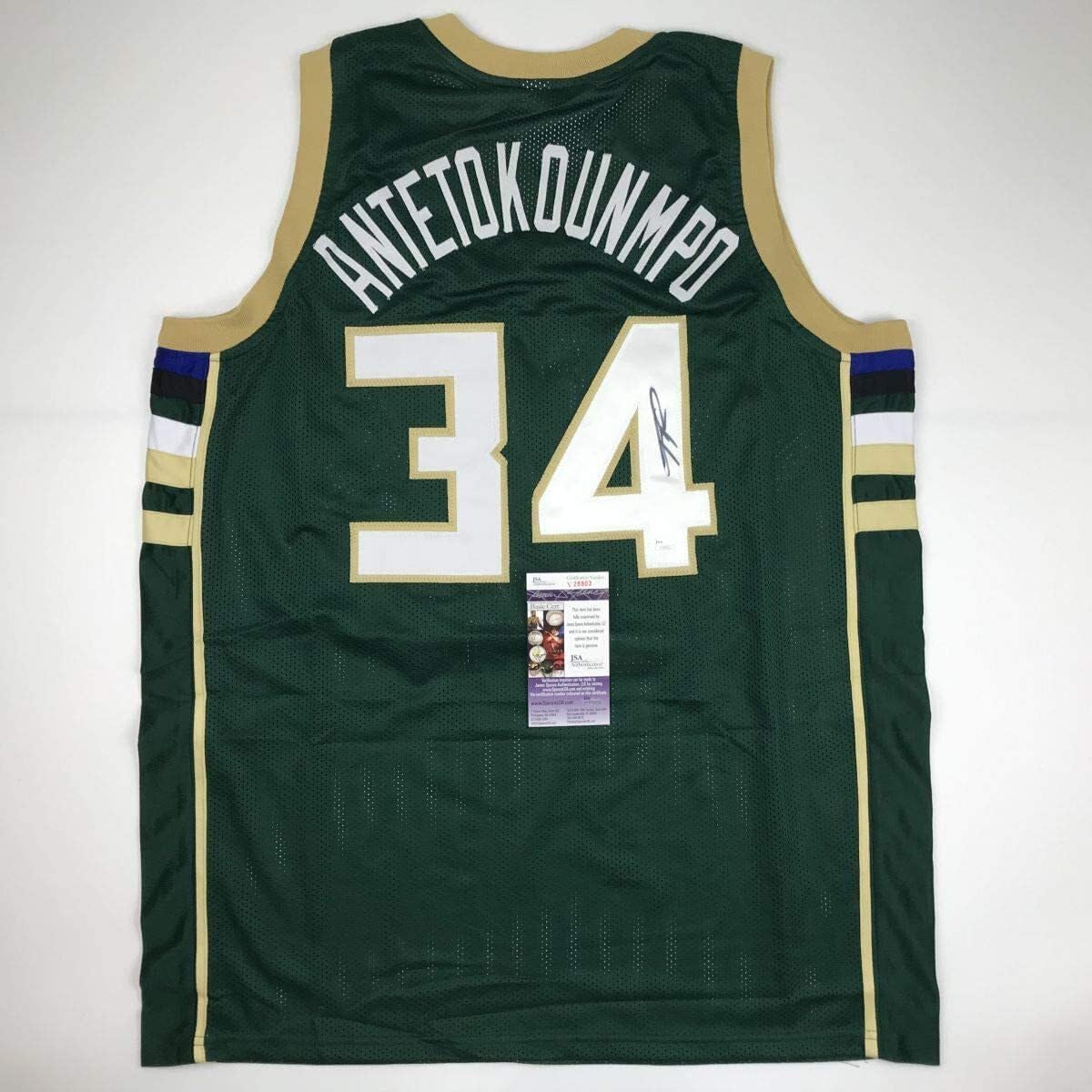 Autographed Giannis Antetokounmpo Milwaukee Green Jersey