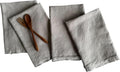 Linen Napkins Light Gray Stonewashed Stripe Set of 4 - Soft French