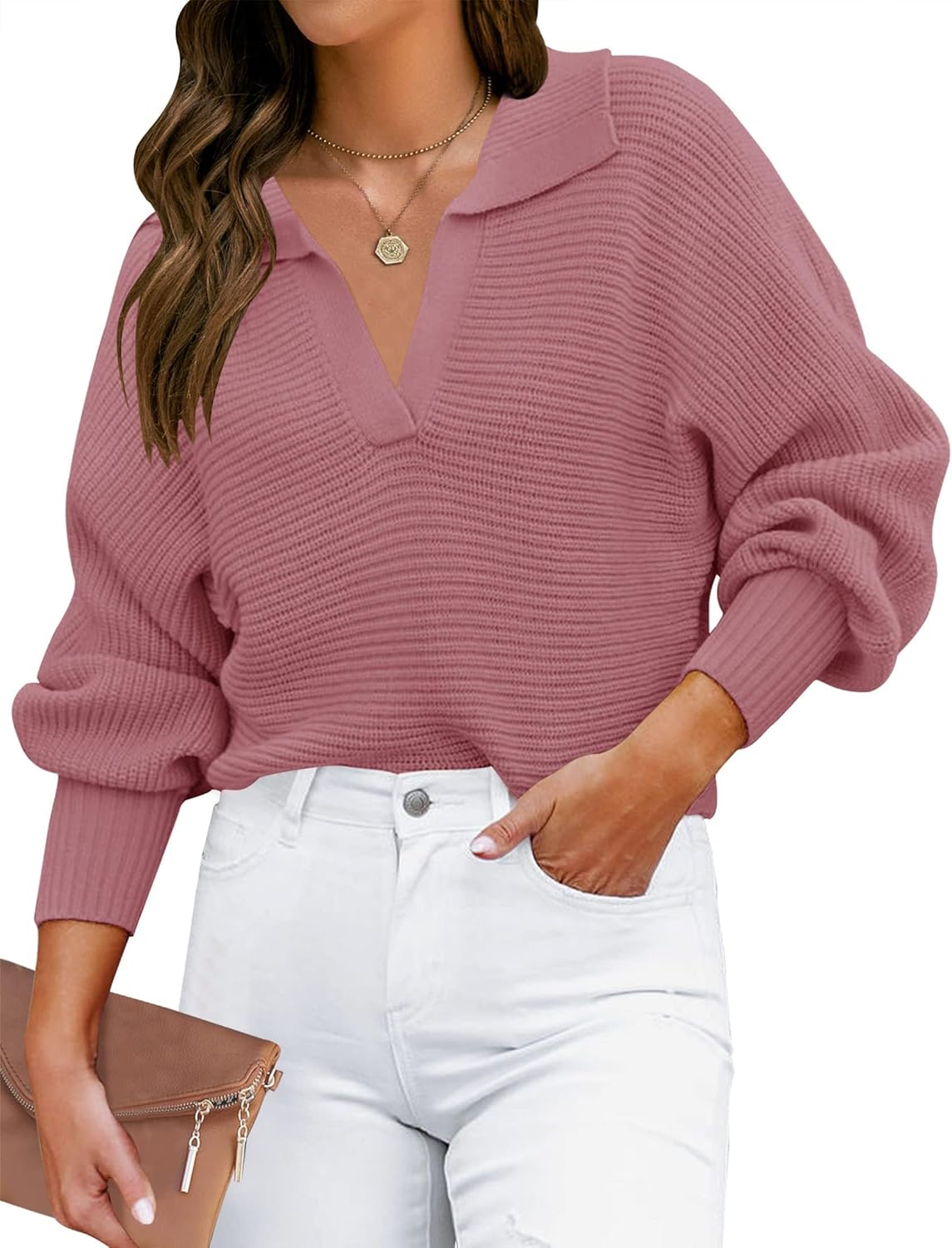 ZESICA Women's Comfy Loose Casual Pullover Sweater Jumper Top