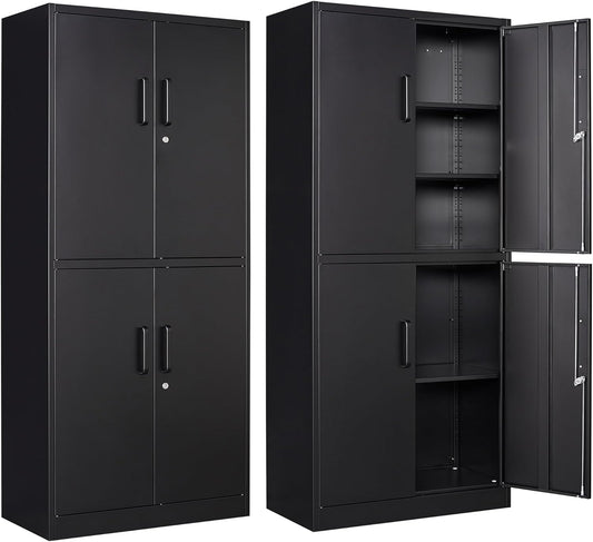 Letaya Metal Storage Cabinet with Lock Door for Home and Office