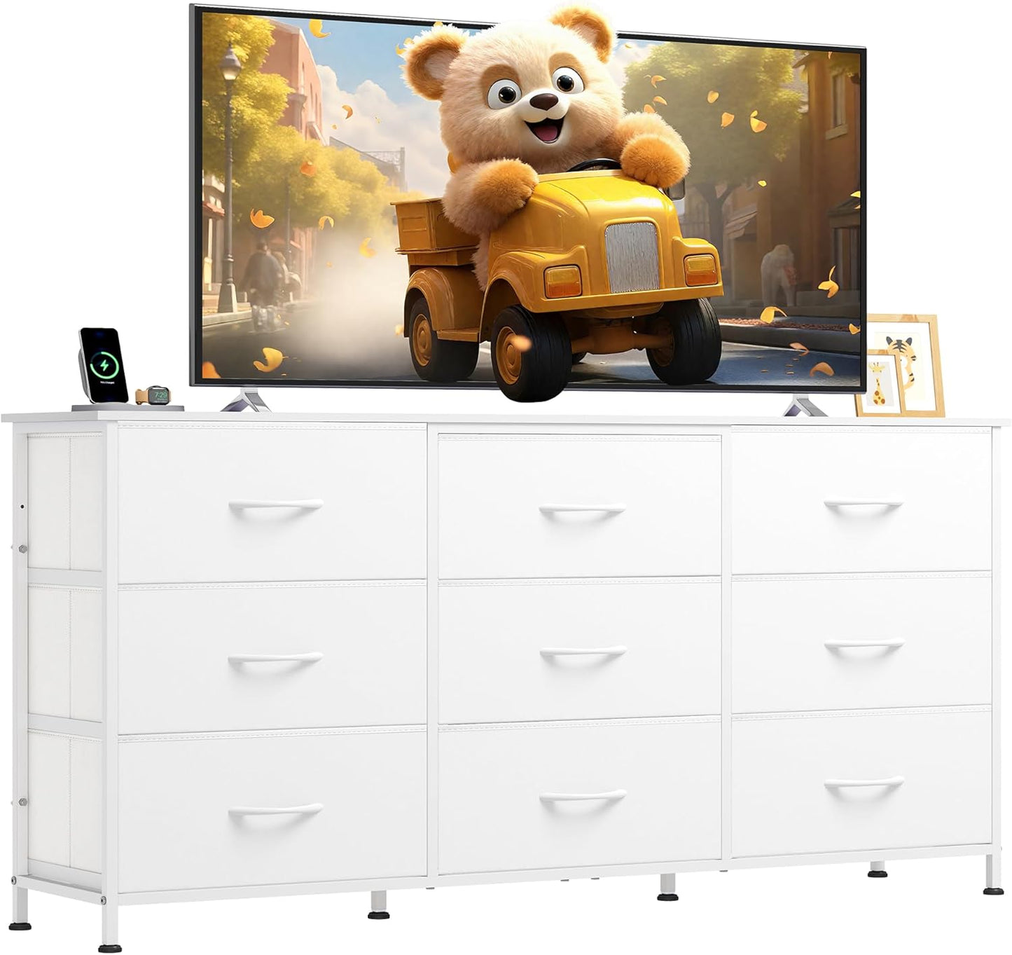 WLIVE 54ft' Dresser for Bedroom - Stylish TV Stand for 55-65ft' TVs