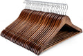 Wooden Hangers 150 Pack - Heavy Duty Walnut Coat & Suit Hangers