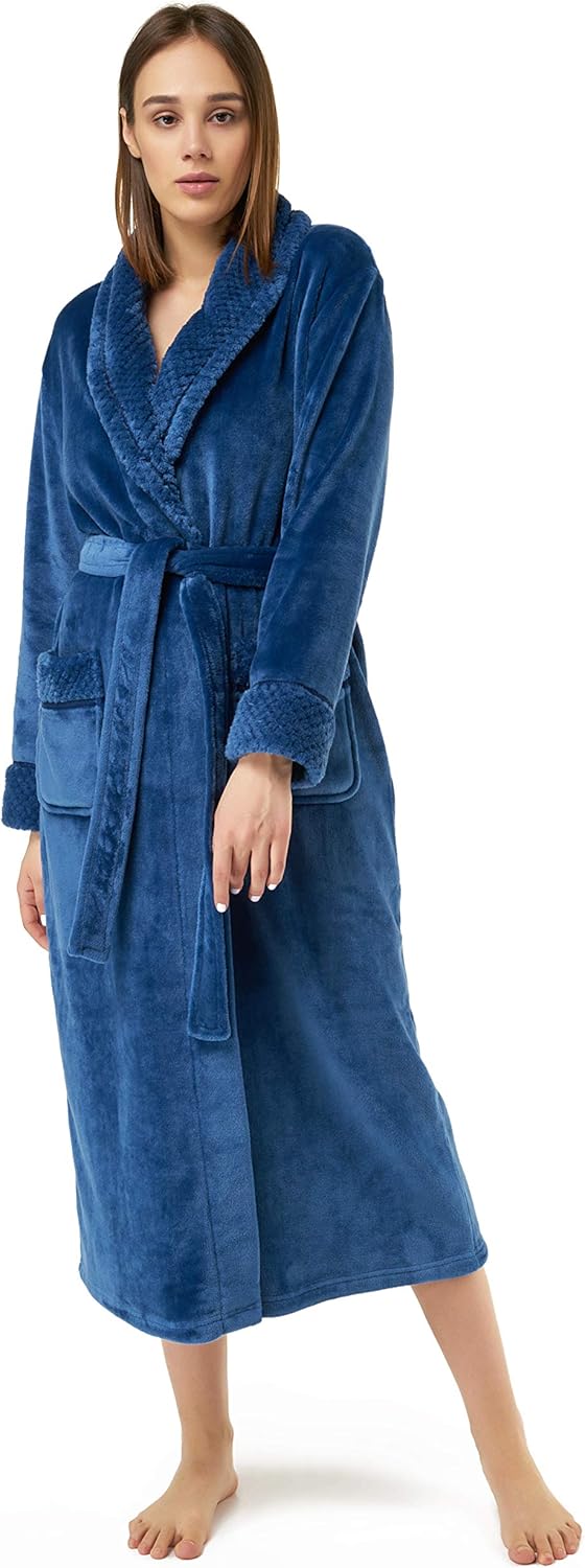 Turquaz Plush Robes for Women - Soft Warm Fleece Bathrobe