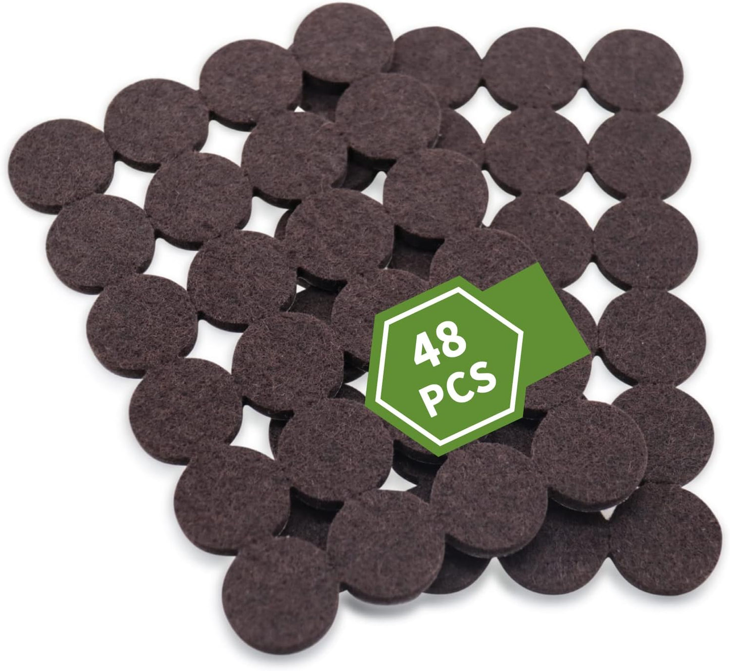 48PCS Round Dark Brown Felt Pads - Protect Hardwood Floors!