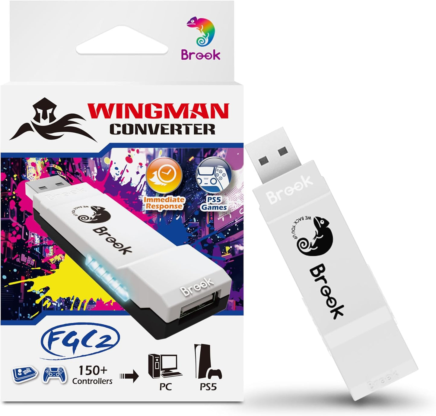 Brook Wingman FGC2 Converter Joystick Adapter for PS5 & PC